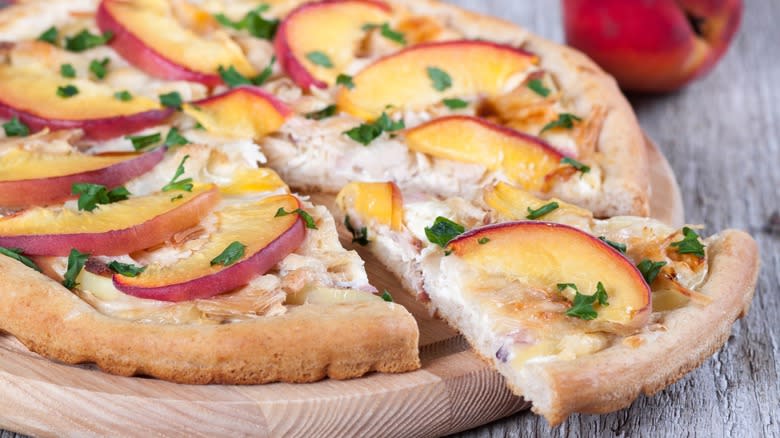 peach pizza