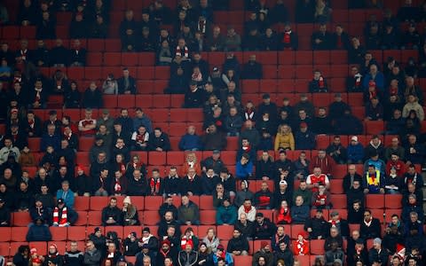 Empty seats during the Premier League match between Arsenal and Watford at Emirates Stadium on March 11, 2018 in London, England - Credit: Getty Images Europe