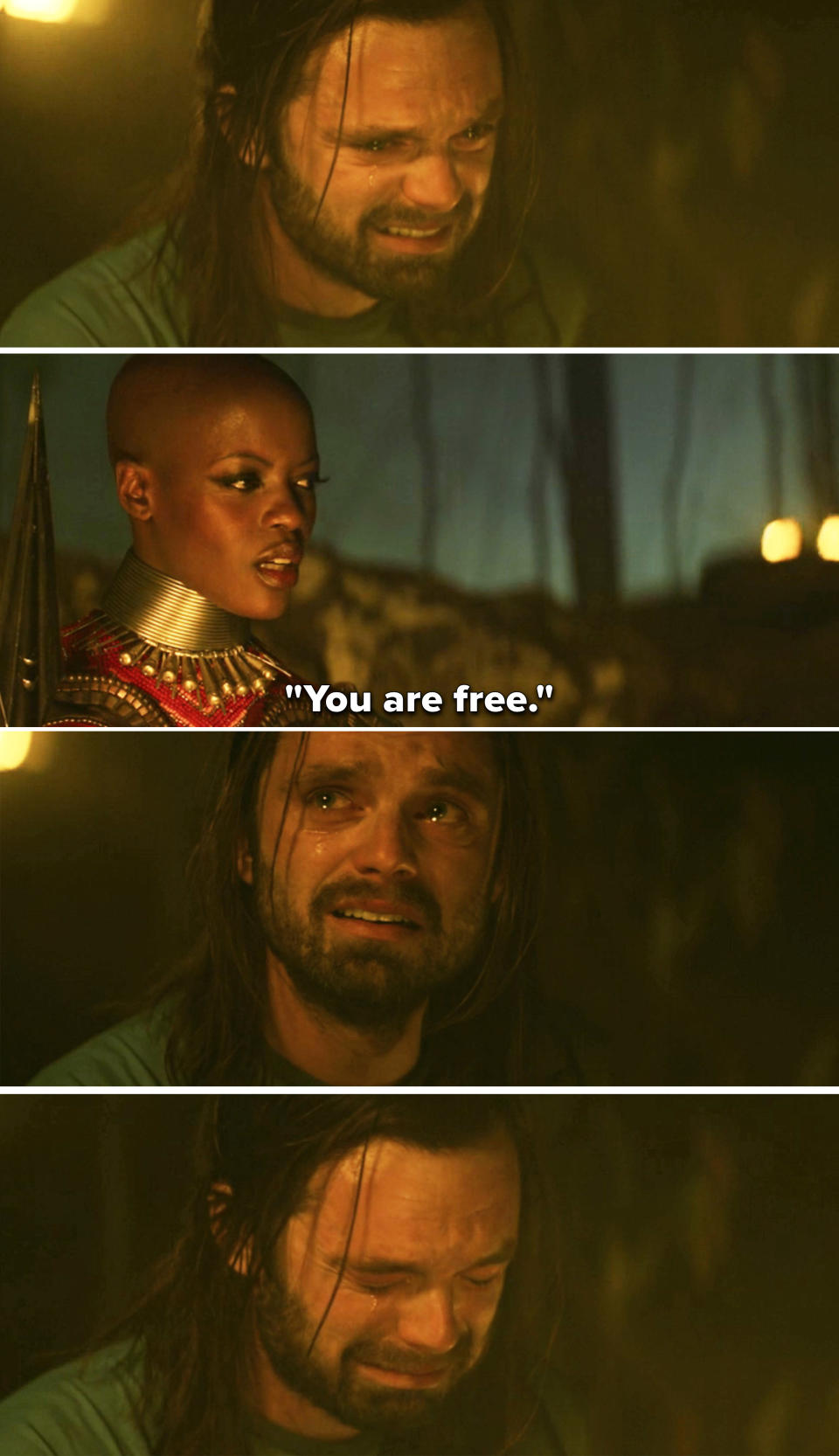 Bucky cries as he's told he's free