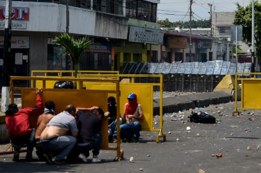 Protesters clashed with security forces in the Venezuelan border town of San Antonio del Tachira