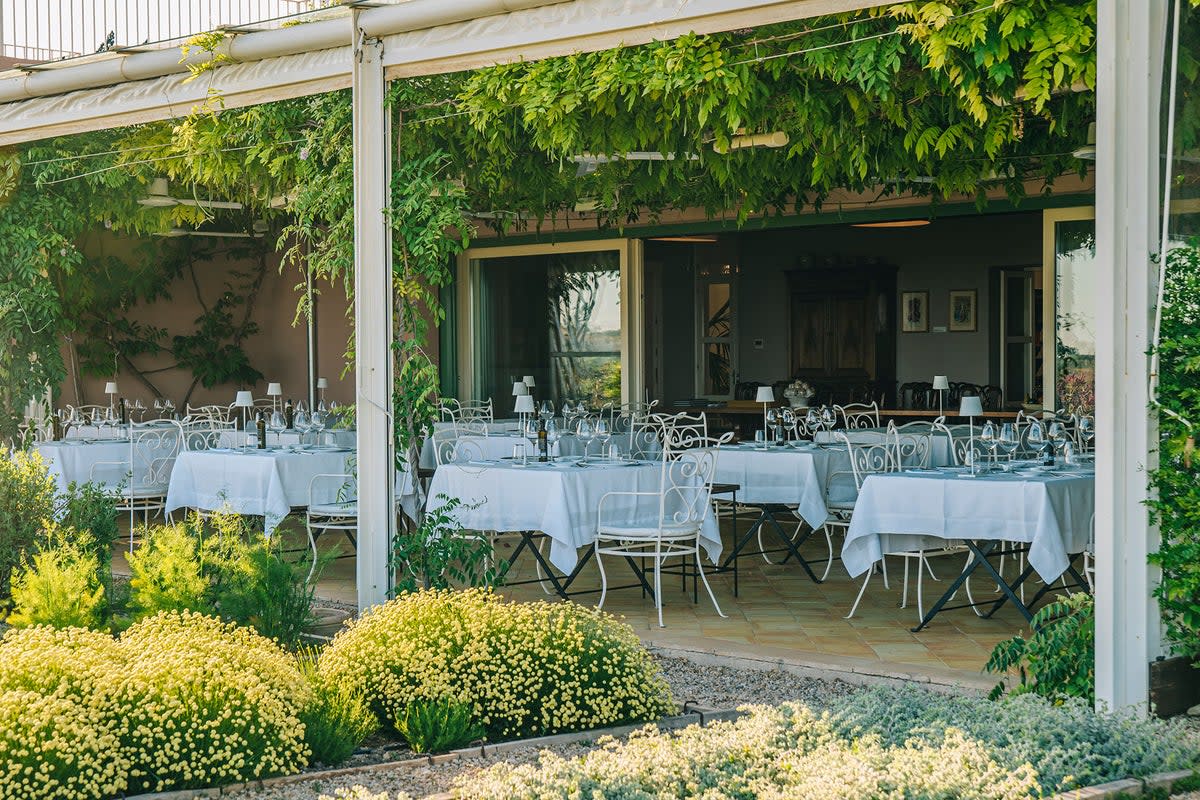 The estate’s olive oil, honey, aromatics and fresh organic produce are all showcased in the restaurant (La Foresteria)