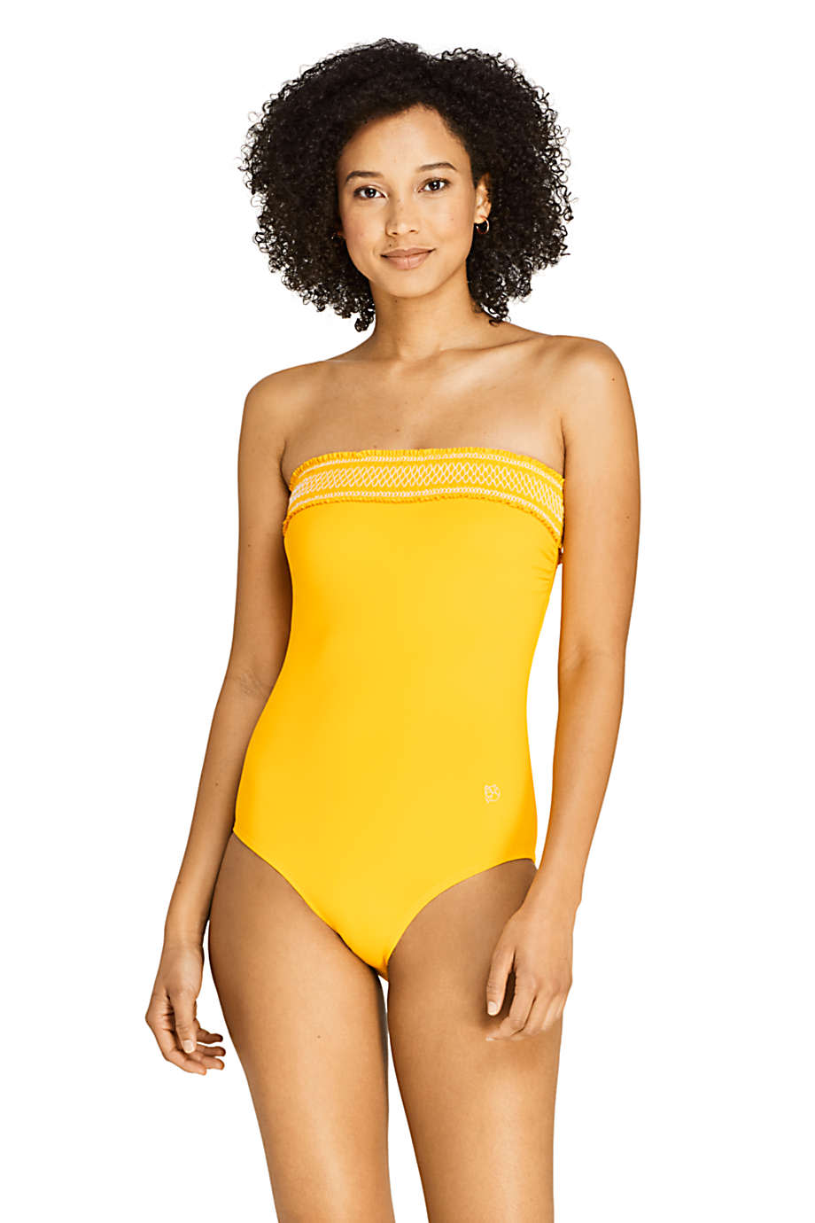 Draper James x Lands' End Women's Bandeau One Piece Swimsuit