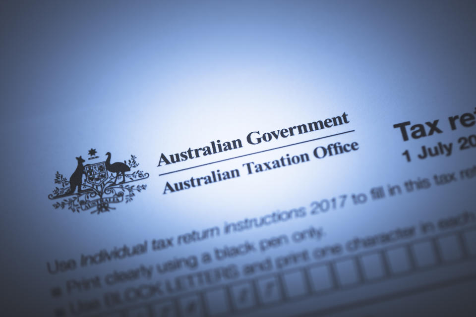 An editorial stock photo of the Australian Government Taxation forms.