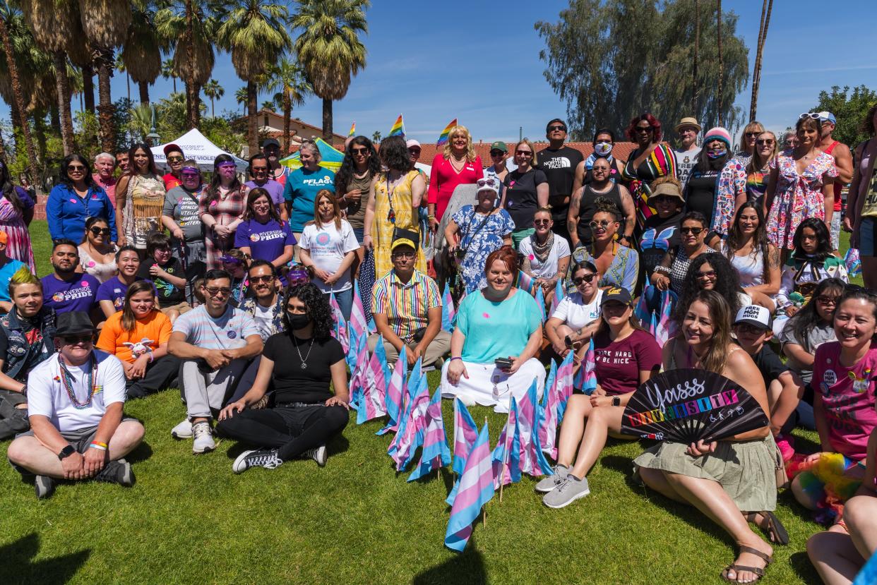 Community members gathered at last year's Trans Pride event.