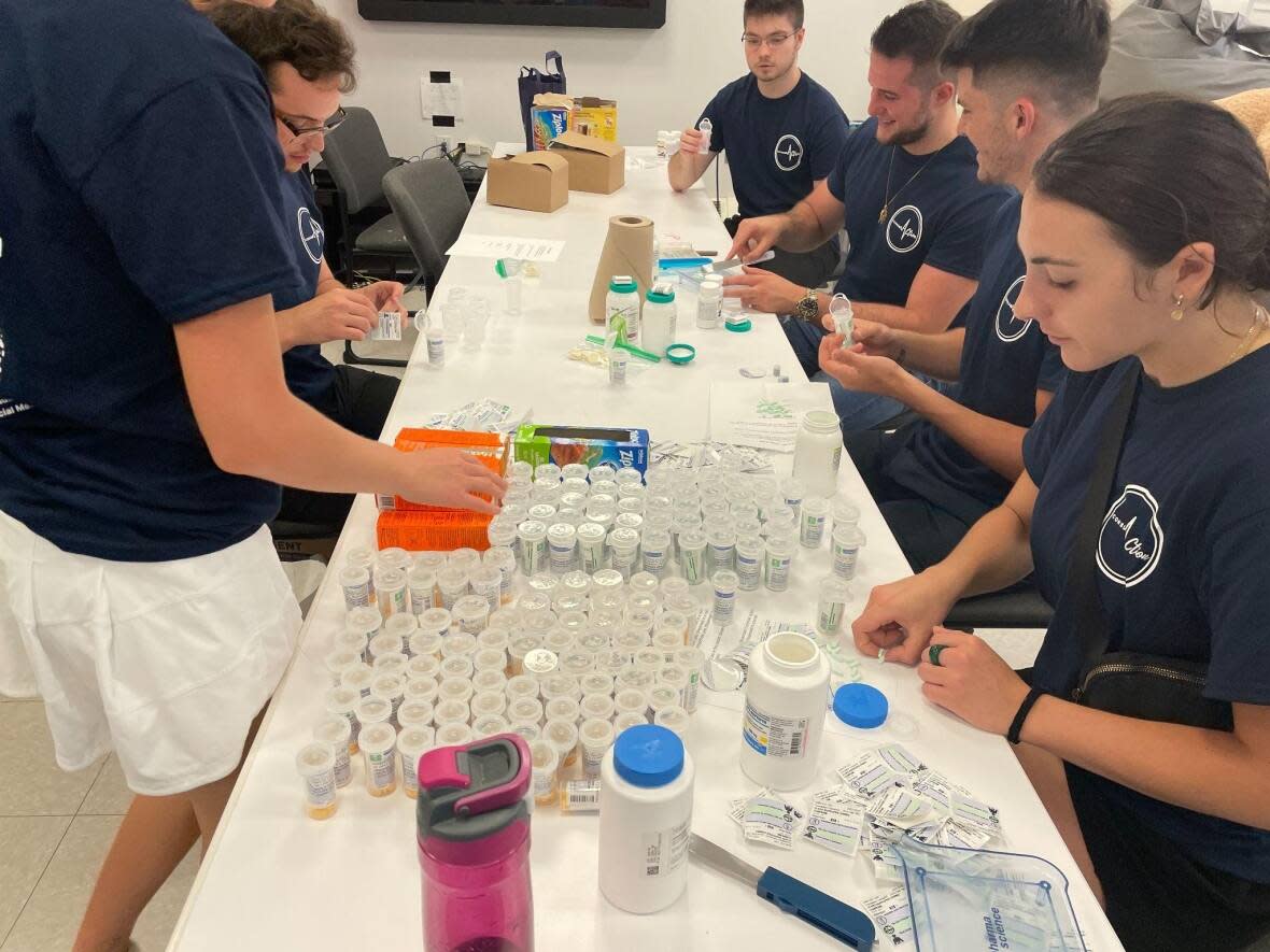 ConsumAction, a student-led initiative, is giving away withdrawal kits to patients of Montreal substance use disorder clinics.  (Valeria Cori-Manocchio/CBC - image credit)