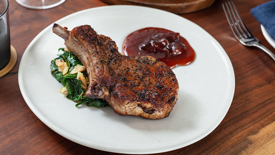 Heritage Duroc pork chop from Lemon Grove