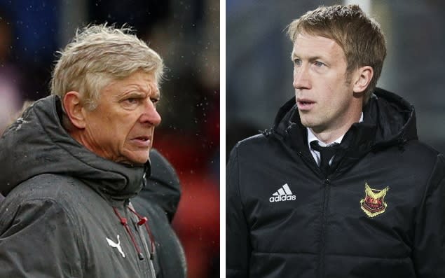 Arsene Wenger will meet Englishman Graham Potter after Arsenal drew Ostersund in the last 32 of the Europa League - Getty Images 