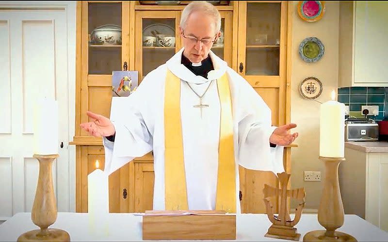 The Archbishop of Canterbury held an Easter service from his kitchen during the first coronavirus lockdown - Alex Todd/AVALON | RETNA