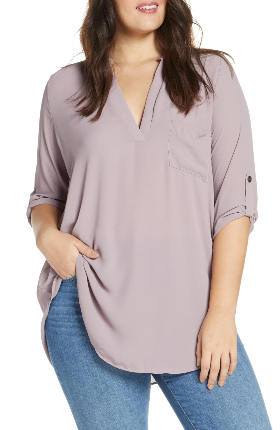 All In Favor Perfect Henley Tunic in quail