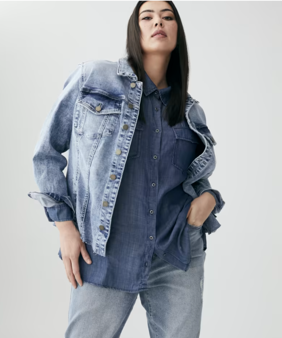 Molly & Isadora Martha Raw-Hem Denim Jacket