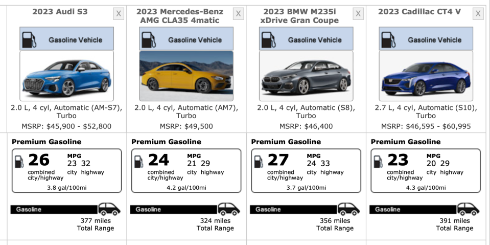 EPA-rated fuel economy.