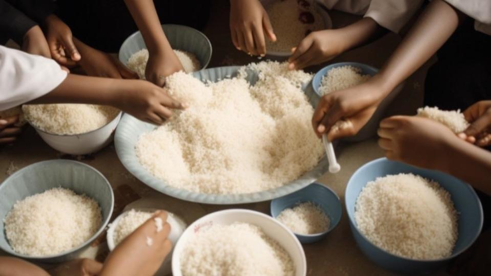 「白飯之亂」最後兩敗俱傷。（圖／AI生成圖）