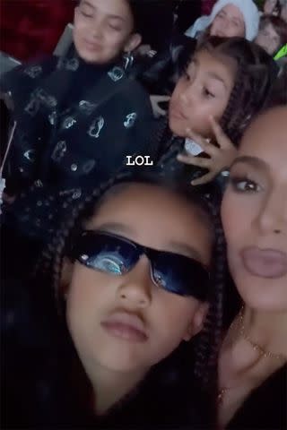 <p>Kim Kardashian /Instagram</p> Kim Kardashian posts videos on her Instagram Story from Mariah Carey's Christmas tour
