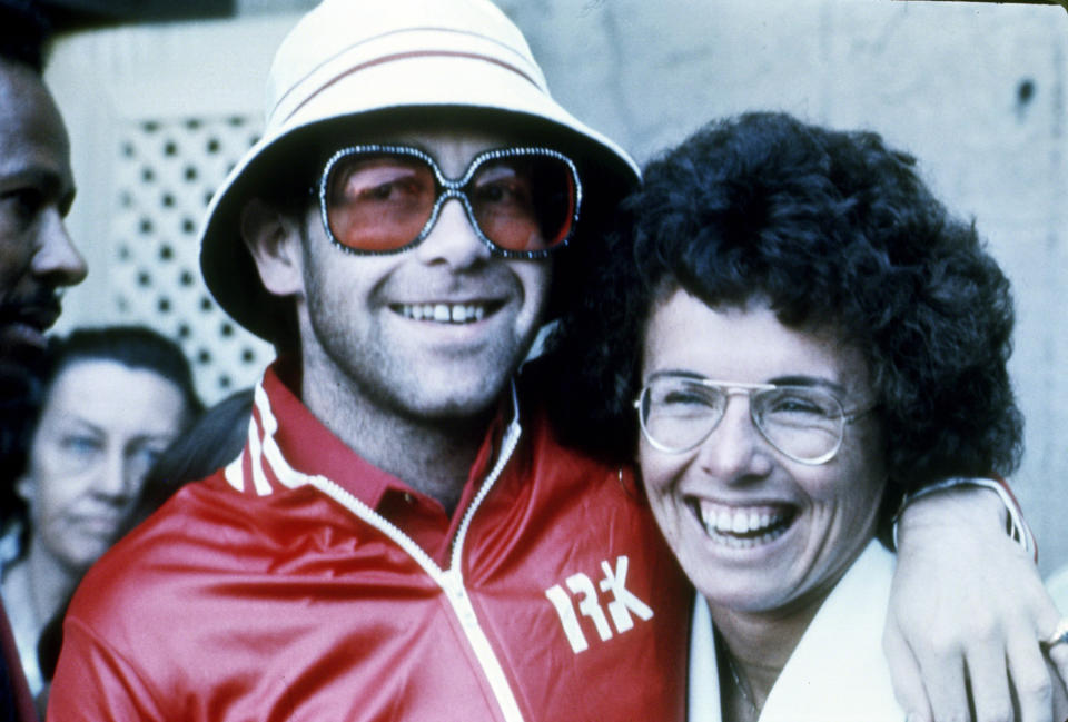 Elton John and Billie Jean King in 1975, the year 