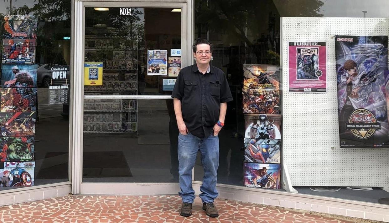 Rick Ralsten, owner of The Time Capsule, strikes a pose on Saturday, April 27 at his brick and mortar located in Hopewell, Virginia.