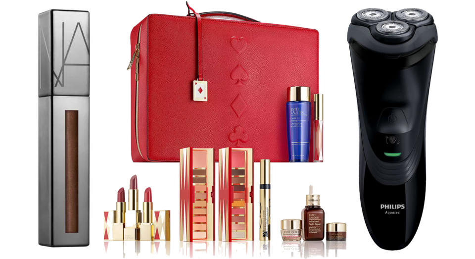 NARS Powermatte Lip Luster (Now £6.50) from Space NK, Estée Lauder Limited Edition Beauty Collection (Now £98.70) from Debenhams, Philips Wet & Dry Men’s Electric Shaver (Now £54.99) from Boots. 