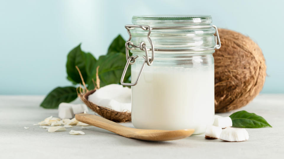 Coconut oil in a jar