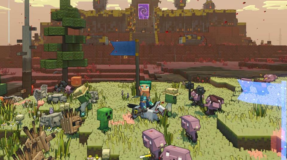 En <em>Minecraft Legends</em> podrás recorrer paisajes llenos de vida