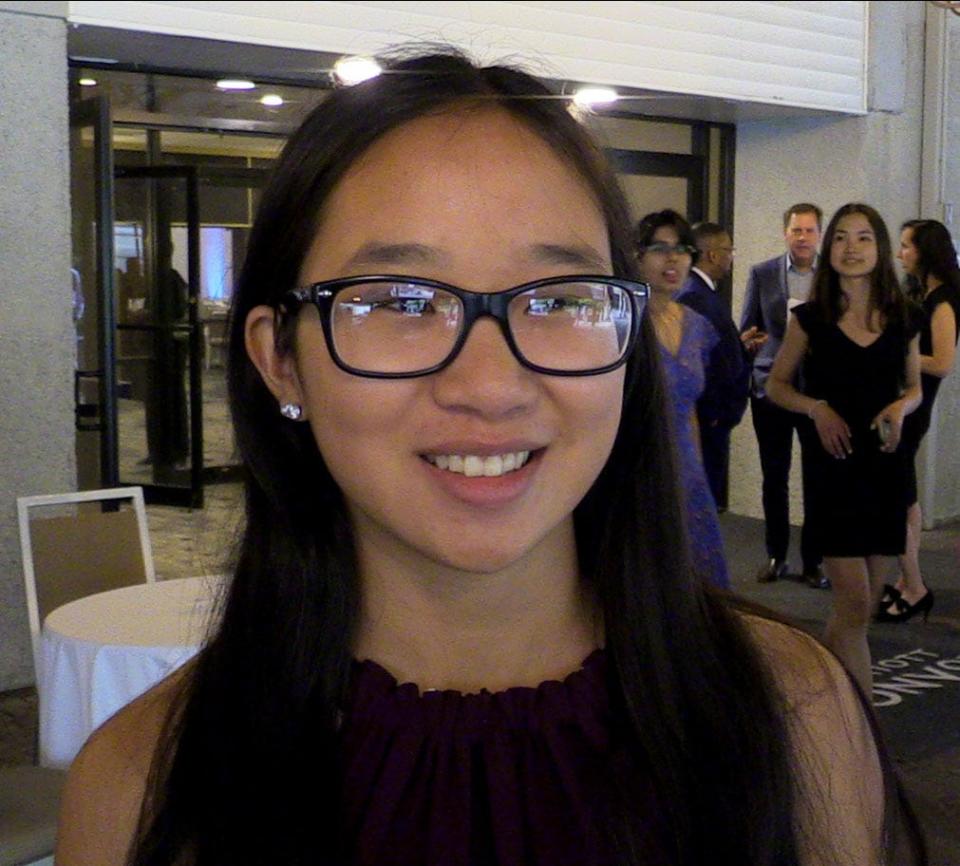 Celia Marranzino from Saunders High School is pictured during the 55th Carroll F. Johnson Scholastic Achievement Dinner at the Westchester Marriott in Tarrytown, May 24, 2023. 