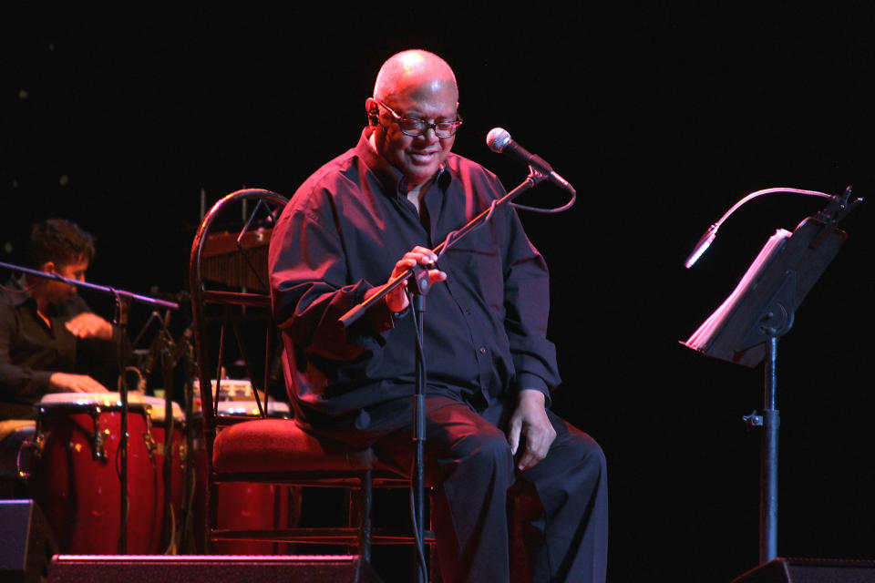 SAN JUAN, PUERTO RICO - MARCH 22:  Pablo Milanes perform at Bellas Artes on March 22, 2014 in San Juan, Puerto Rico.  (Photo by GV Cruz/WireImage)