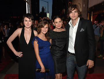 Rumer Willis , Tallulah Willis, Ashton Kutcher and Demi Moore at the New York premiere of 20th Century Fox's Live Free or Die Hard