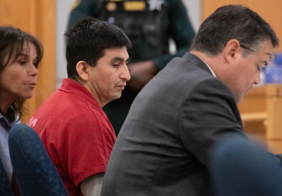 Brijido Manriquez-Ortiz appears in court at the M.C. Blanchard Judicial Building in Pensacola on Wednesday, April 24, 2024.