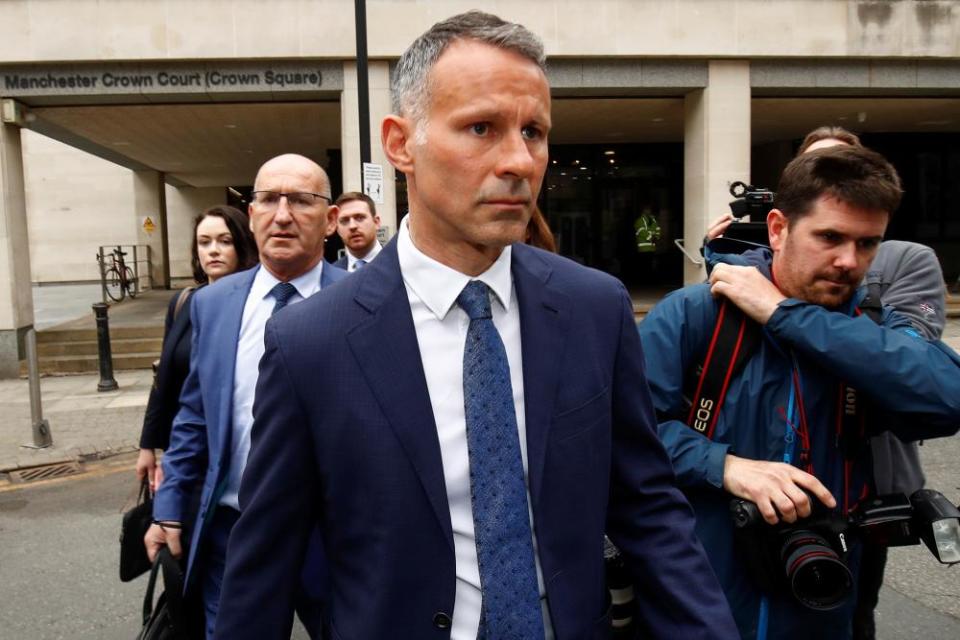 Giggs leaves Manchester crown court on Friday.