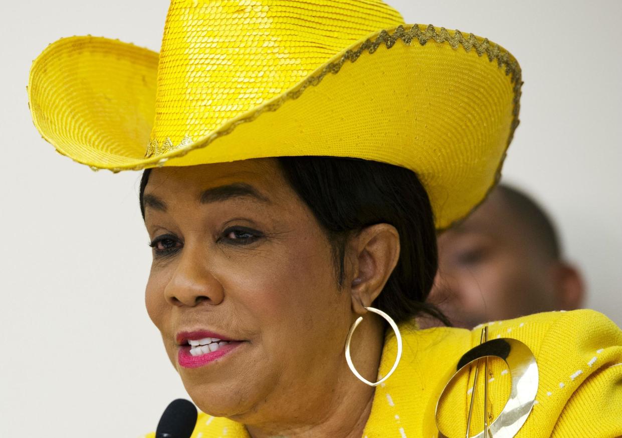 Congresswoman Frederica Wilson said she was with the grieving family when Mr Trump called: Getty