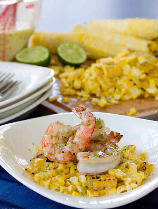 <strong>Get the <a href="http://www.aspicyperspective.com/2013/04/grilled-shrimp-grilled-corn-on-cob-lime-vinaigrette.html" target="_blank">Grilled Shrimp and Corn with Creamy Lime Vinaigrette recipe</a> from A Spicy Perspective</strong>