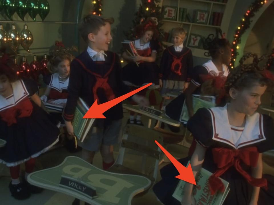 students in the classroom in the flashback scene of how the grinch stole christmas