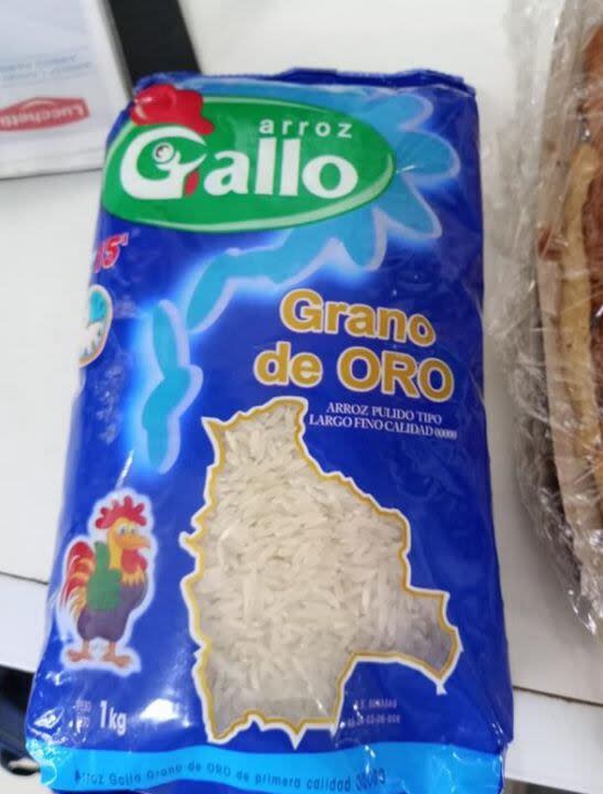 El envase en el que se vendía el arroz