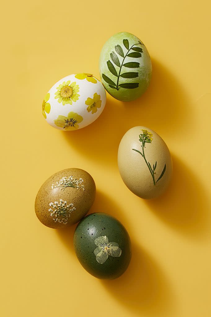 Pressed Flower Easter Eggs