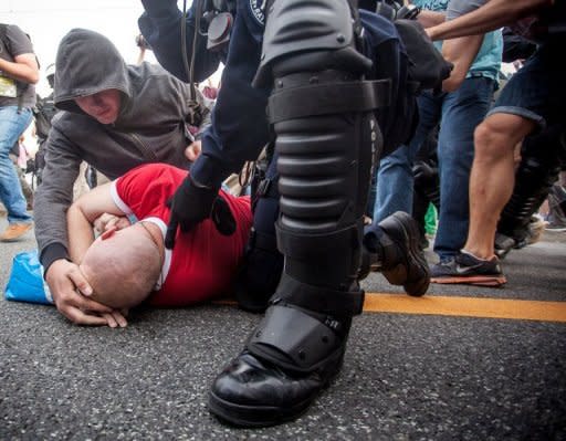 More than 150 people were arrested before the two national sides met on the pitch.