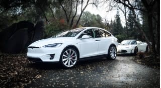 2016 Tesla Model X with 2011 Tesla Roadster Sport, photographed by owner Bonnie Norman