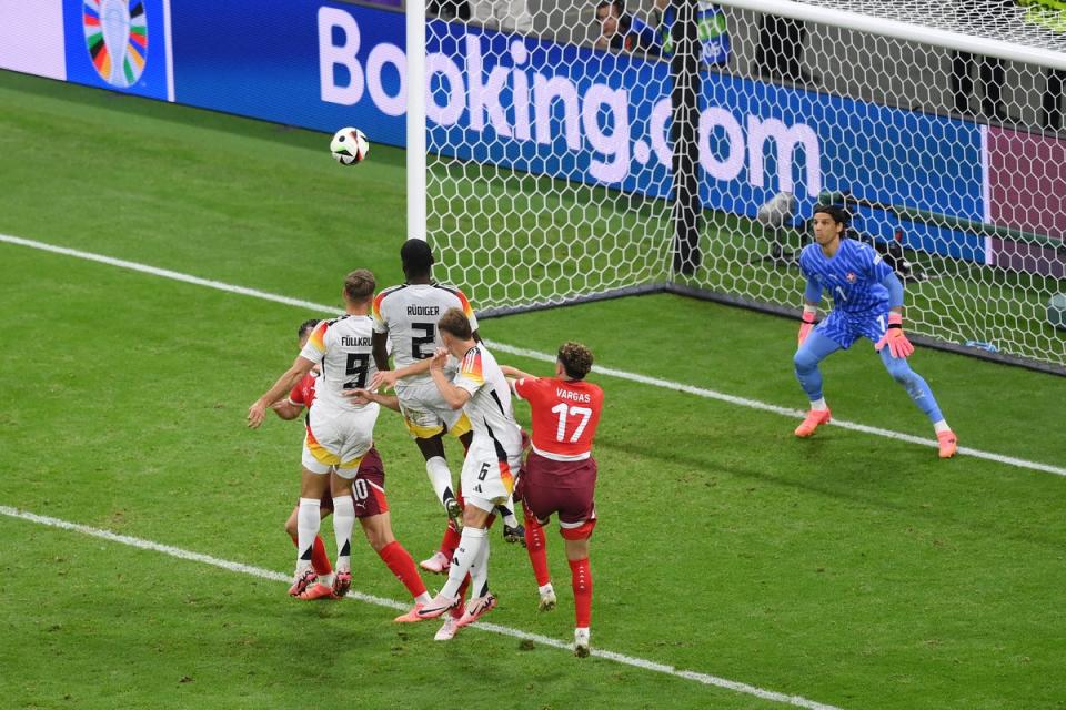 Niclas Fullkrug scores Germany’s equaliser with a late header (Getty Images)