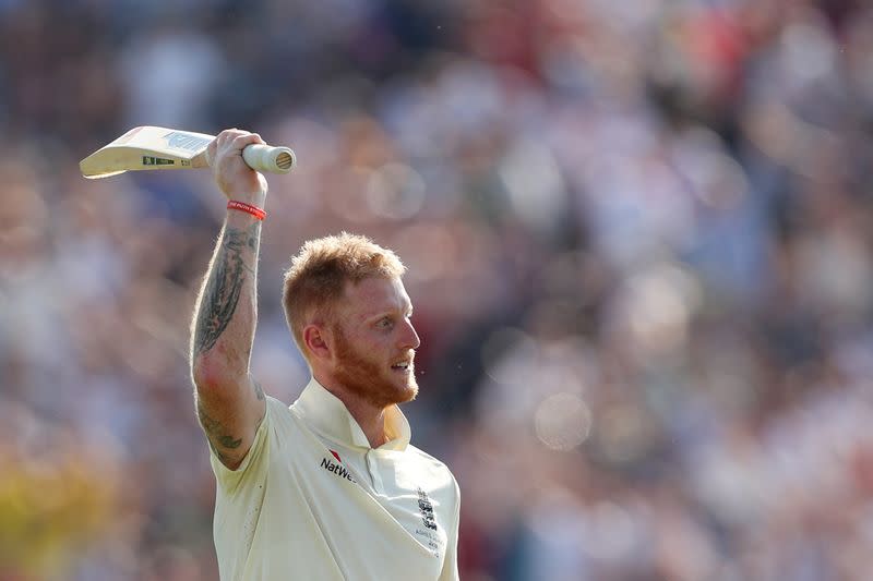 FILE PHOTO: England's Ben Stokes celebrates winning third Ashes test in 2019