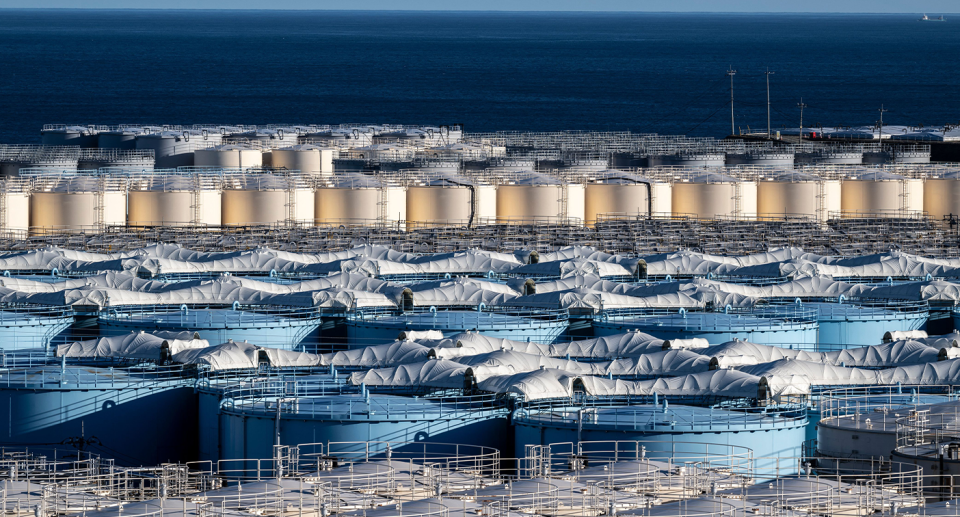 Tanks of wastewater at Fukushima.