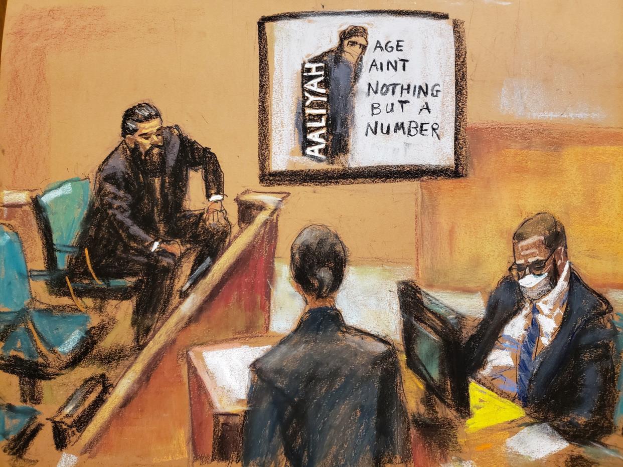 Case agent Ryan Chabot testifies as a CD cover of the 1994 debut album of late singer Aaliyah's 