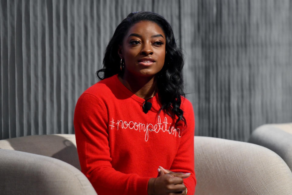 Simone Biles discussed the difficult process of coming to terms with her abuse, and picking up the pieces after the Olympics were postponed. (Photo by Craig Barritt/Getty Images for SK-II)