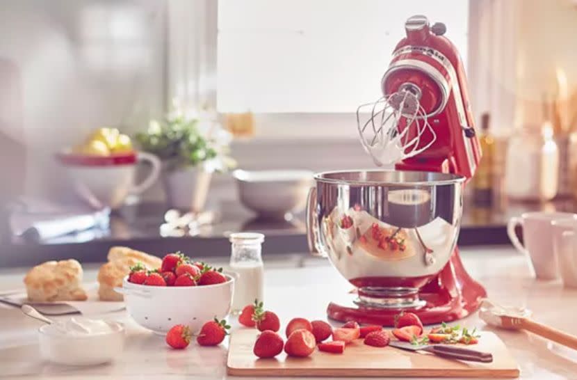 It's hard to find <a href="https://fave.co/32U3n2P" target="_blank" rel="noopener noreferrer">KitchenAid stand mixers</a> on sale until big shopping holidays. So you don't want to wait to get this stand mixer, which features a tilting head and flat beater. This mixer can handle anything you want to hip up. <a href="https://fave.co/32U3n2P" target="_blank" rel="noopener noreferrer">Originally $380, get it now for $300 at Macy's</a>. 