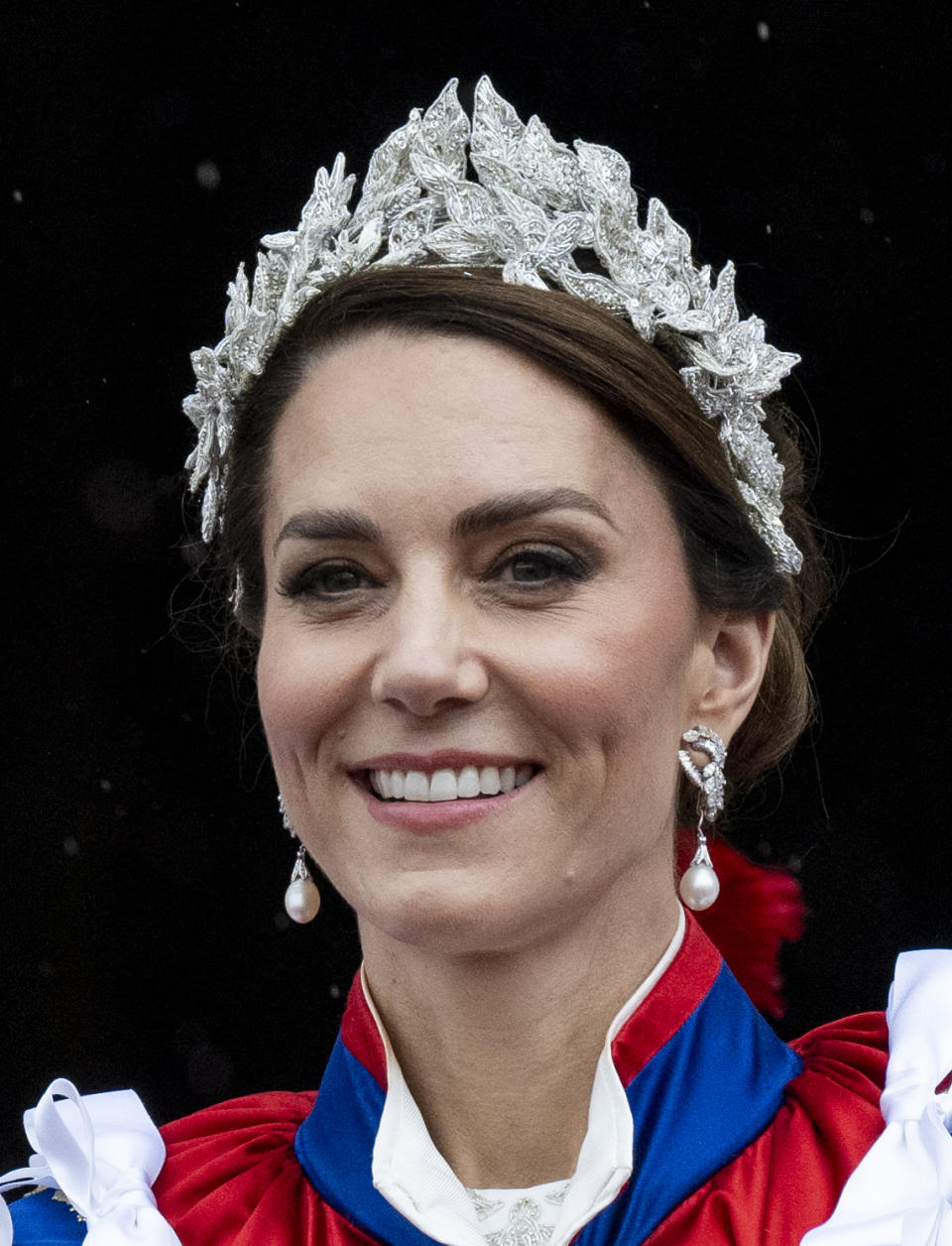 LONDON, ENGLAND - MAY 6: Catherine, Princess of Wales on the balcony of Buckingham Palace during the Coronation of King Charles III and Queen Camilla on May 6, 2023 in London, England. The Coronation of Charles III and his wife, Camilla, as King and Queen of the United Kingdom of Great Britain and Northern Ireland, and the other Commonwealth realms takes place at Westminster Abbey today. Charles acceded to the throne on 8 September 2022, upon the death of his mother, Elizabeth II. (Photo by UK Press Pool/UK Press via Getty Images)