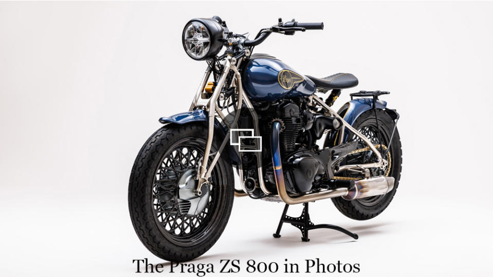 The Praga ZS 800 motorcycle.