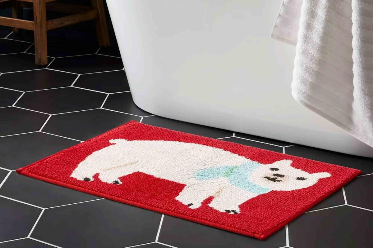 Bear Bathroom Rug Non-Slip Soft Thick Bath Mat Bathroom Door Mat Bedroom  Rugs