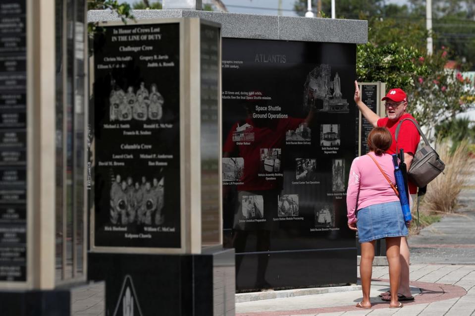 <div class="inline-image__caption"><p>People visit Space View Park in Titusville, Florida on May 30, 2020.</p></div> <div class="inline-image__credit">Scott Audette/Reuters</div>