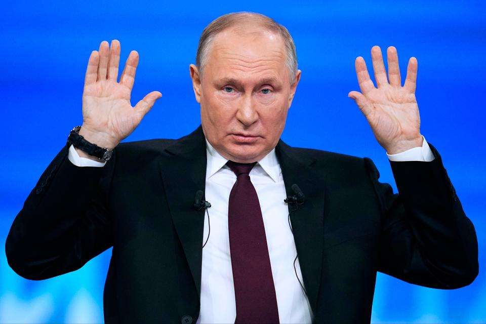 Putin admitted that Russian gains on the front were ‘modest’, which amounts to a rare admission of failure (EPA)