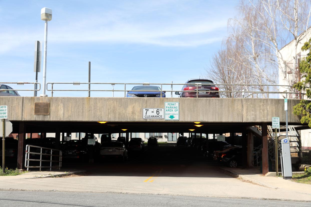 Hunter Tier parking garage in Mamaroneck April 9, 2024. The garage is a proposed location to be redeveloped into affordable housing with new parking for both people who would live there as well as for village residents.