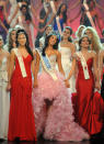 Miss Venezuela Ivian Sarcos with Miss Philippines and Miss Puerto Rico at the Miss World 2011 final.