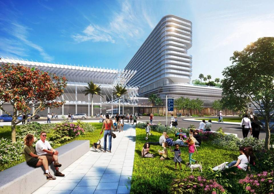 In 2018, after two previous efforts failed, Miami Beach voters approved a plan to build a convention center hotel. Construction of the new Grand Hyatt is expected to take about three years.