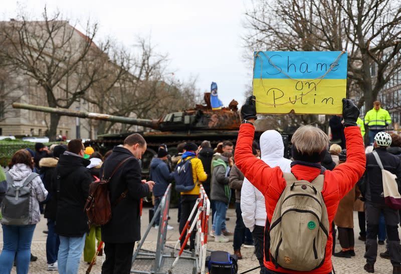 Event marking the first anniversary of the Russian invasion of Ukraine, in Berlin