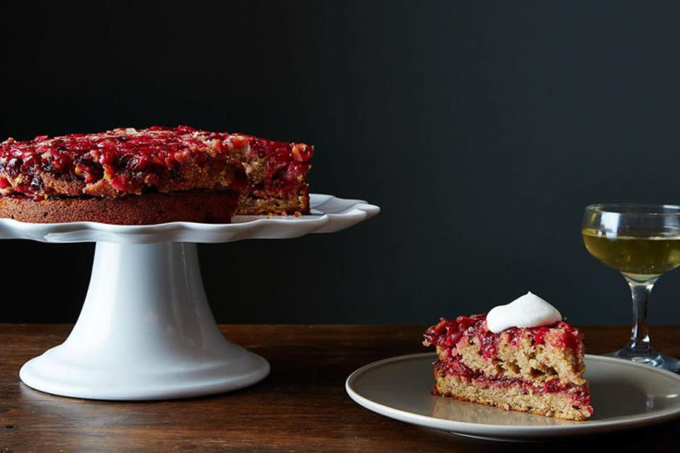 Double Layer Cranberry Ginger Upside-Down Cake
